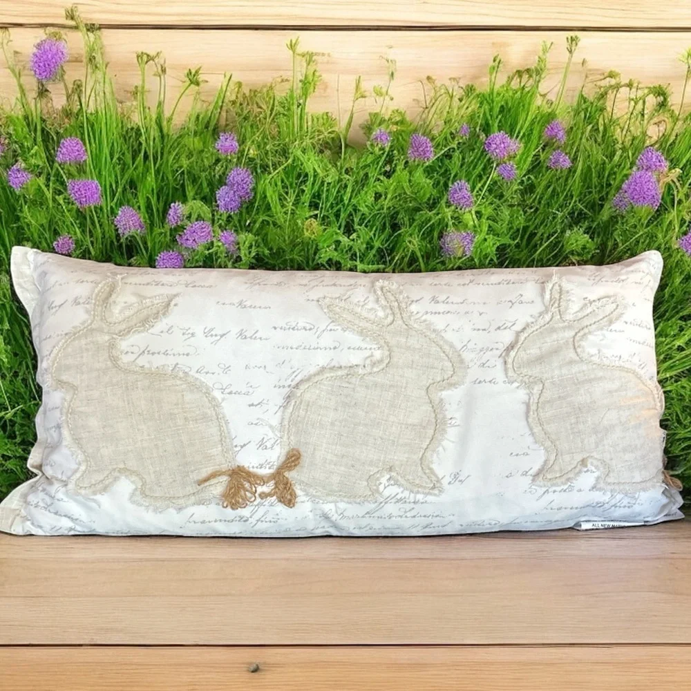 Decorative Pillow with Bunny Design